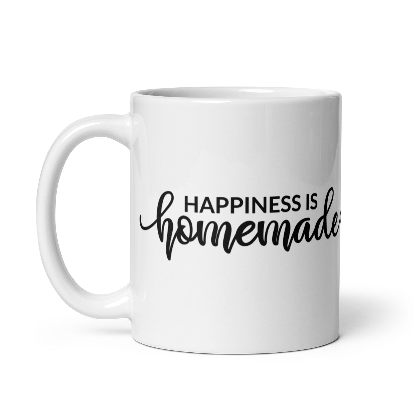 Happiness is Homemade White glossy mug