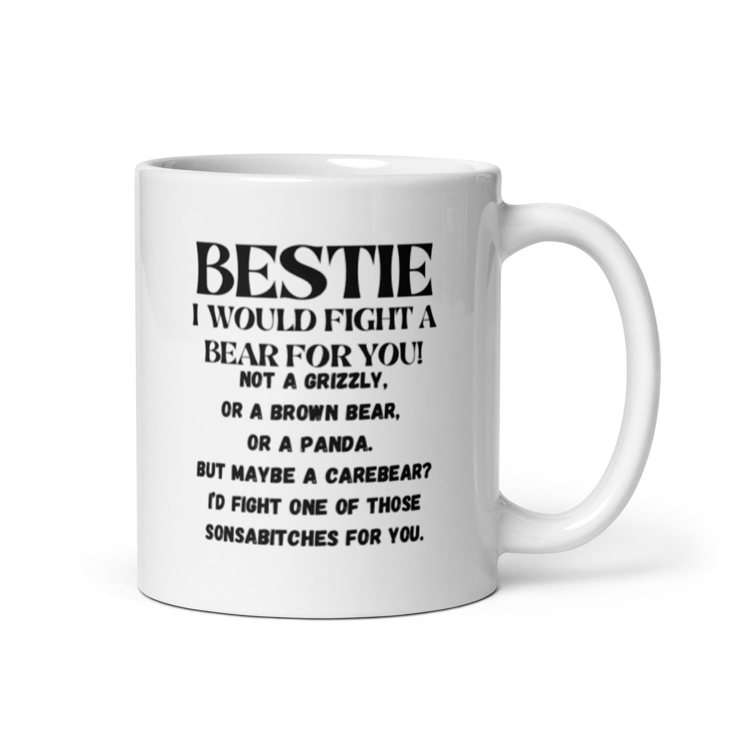 Bestie White glossy mug