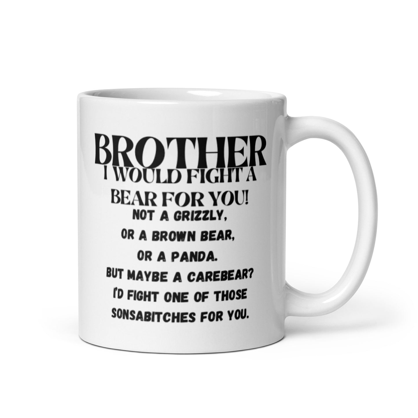 Brother White glossy mug