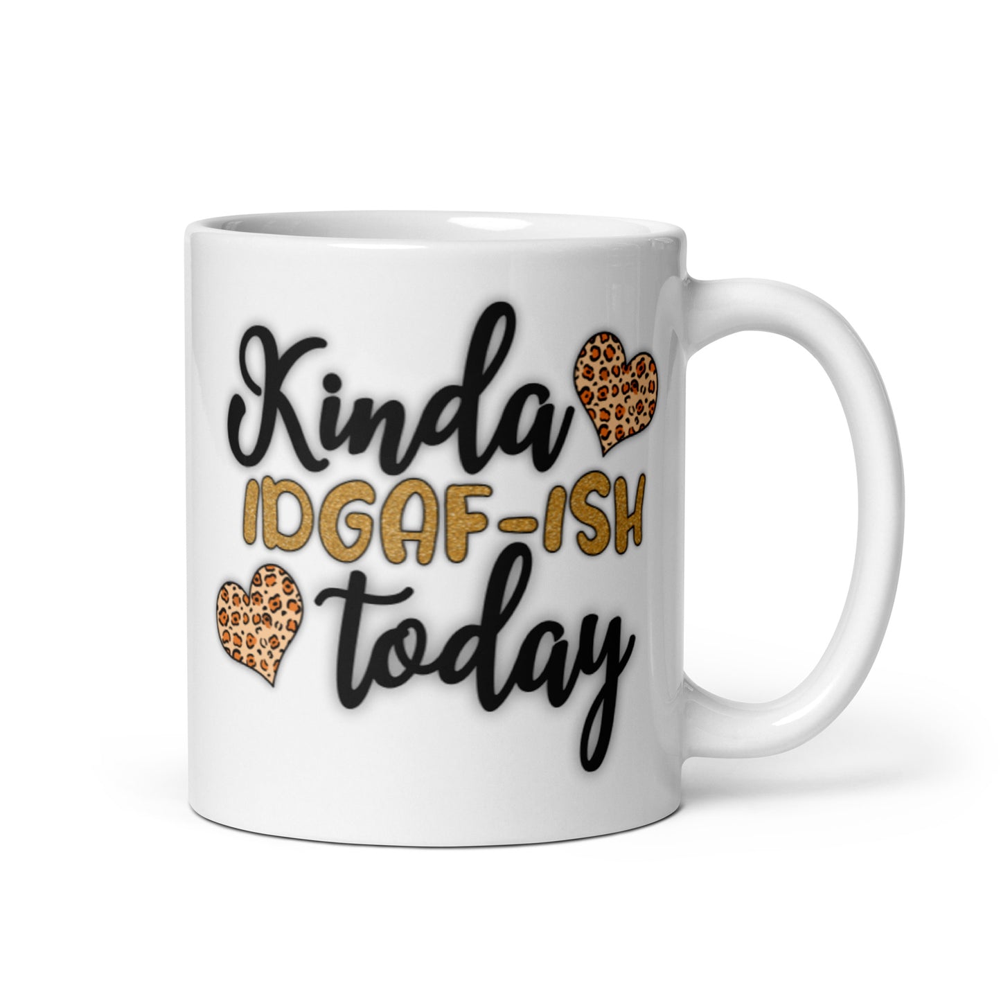 Kinda IDGAFish Today White glossy mug