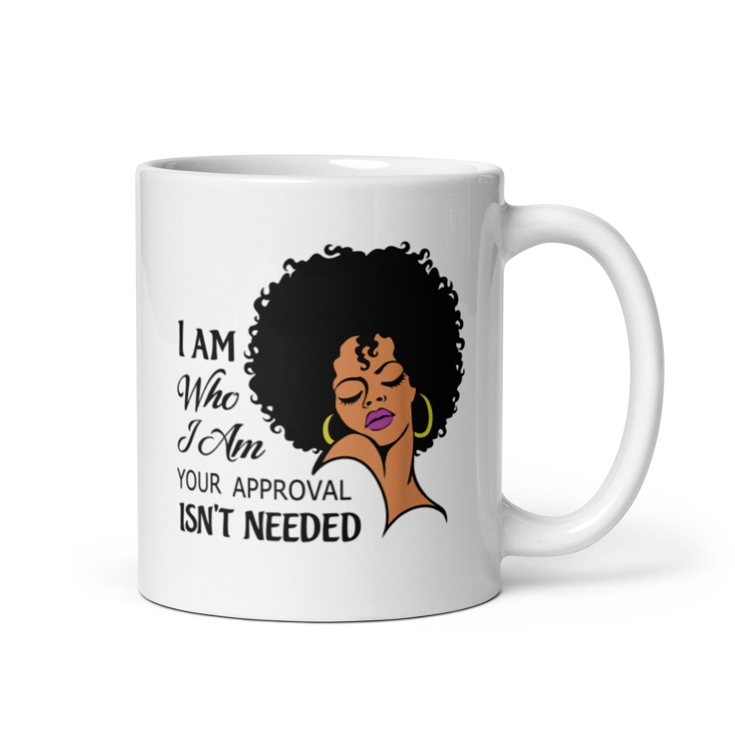 I Am Who I Am White glossy mug