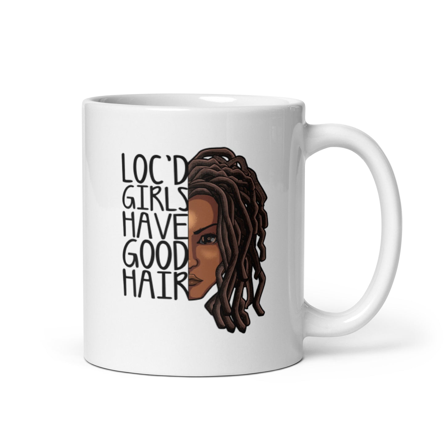 Loc'd Girls White glossy mug