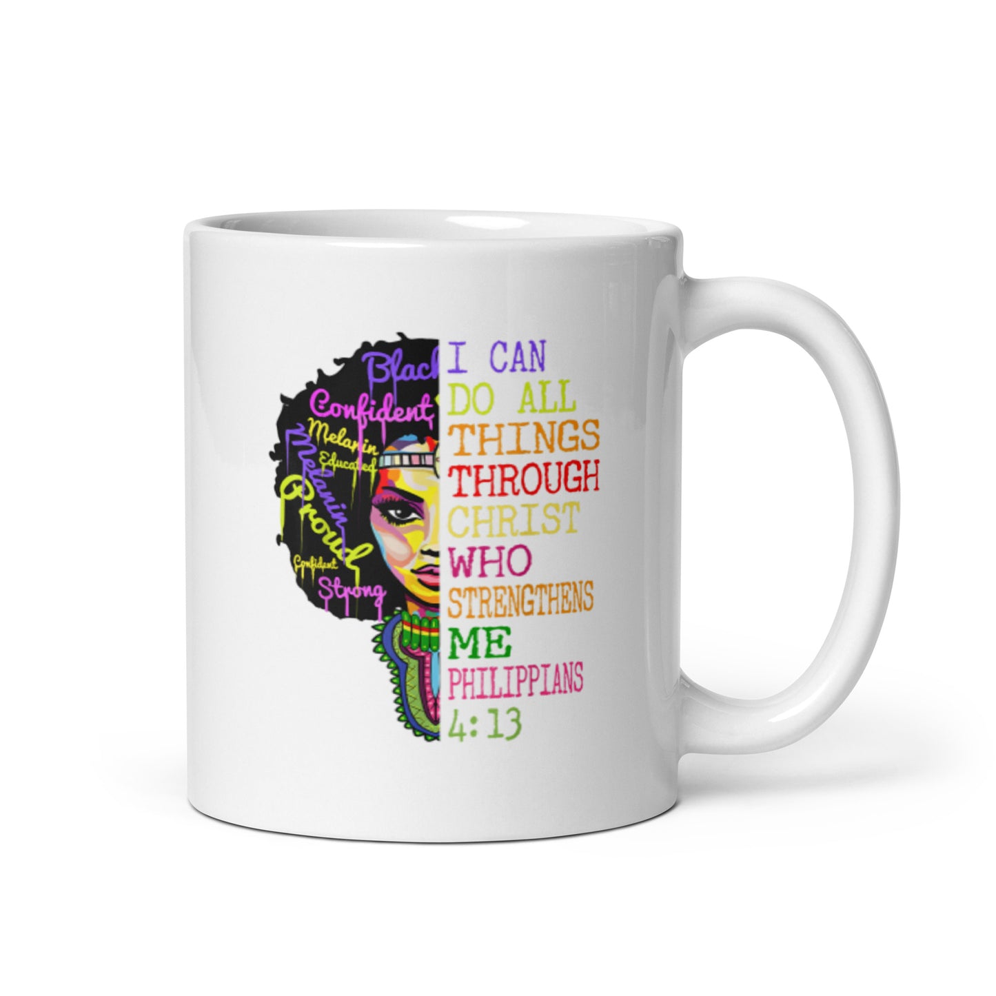 I Can Do All Things Through Christ White glossy mug