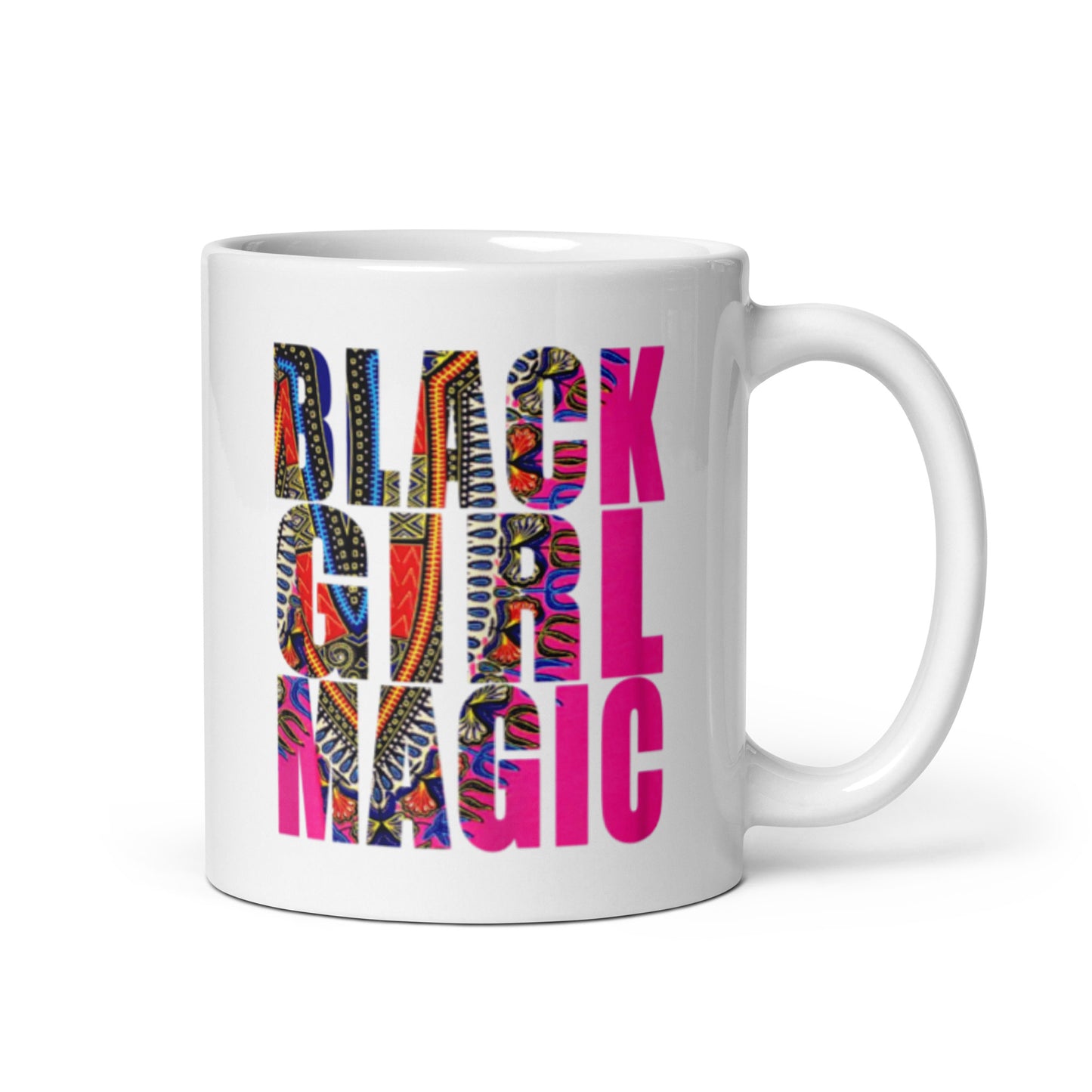 Black Girl Magic White glossy mug