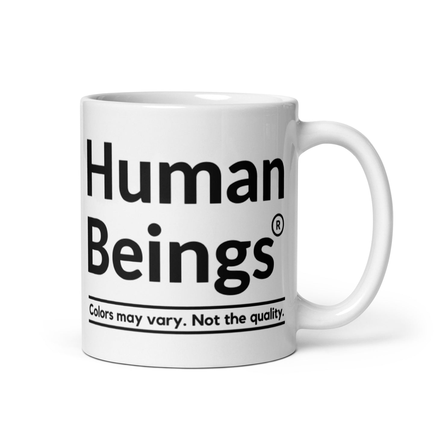 Human Beings White glossy mug