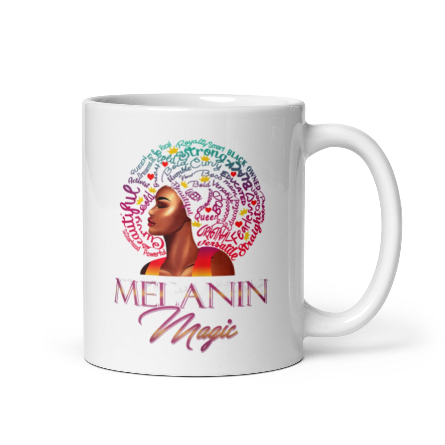 Melanin Magic White glossy mug