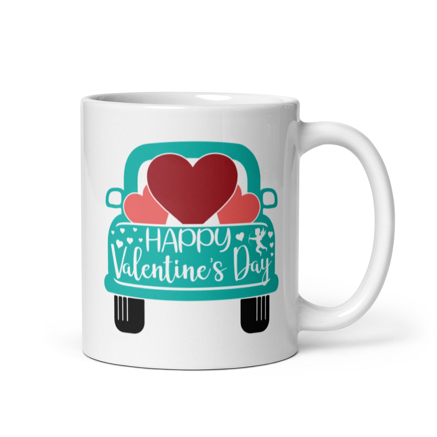 Happy Valentines Day White glossy mug