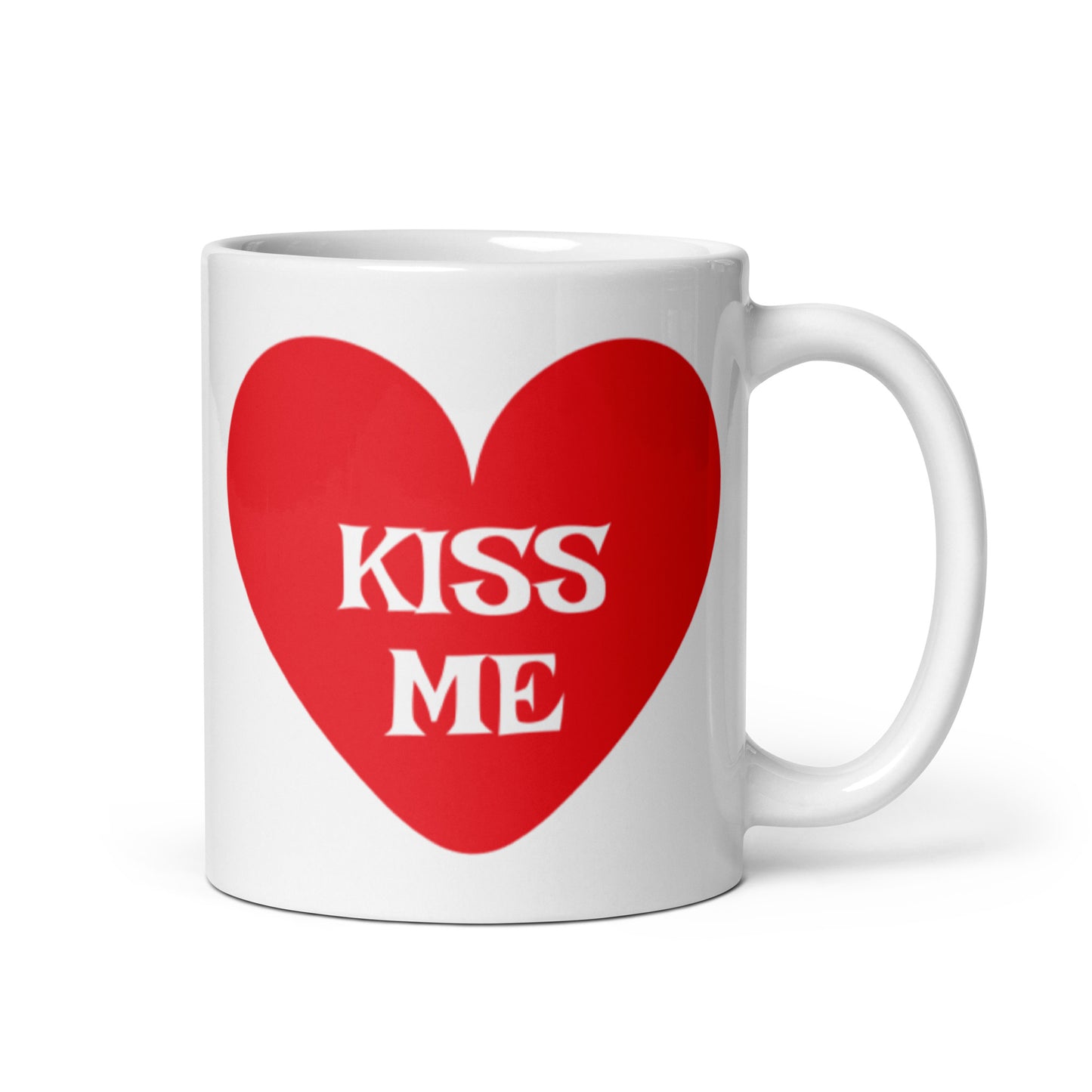 Kiss Me White glossy mug