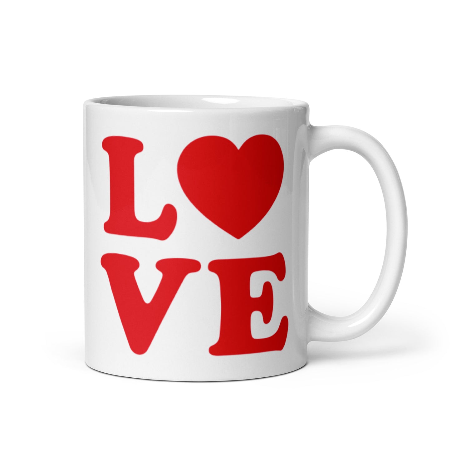 Love White glossy mug
