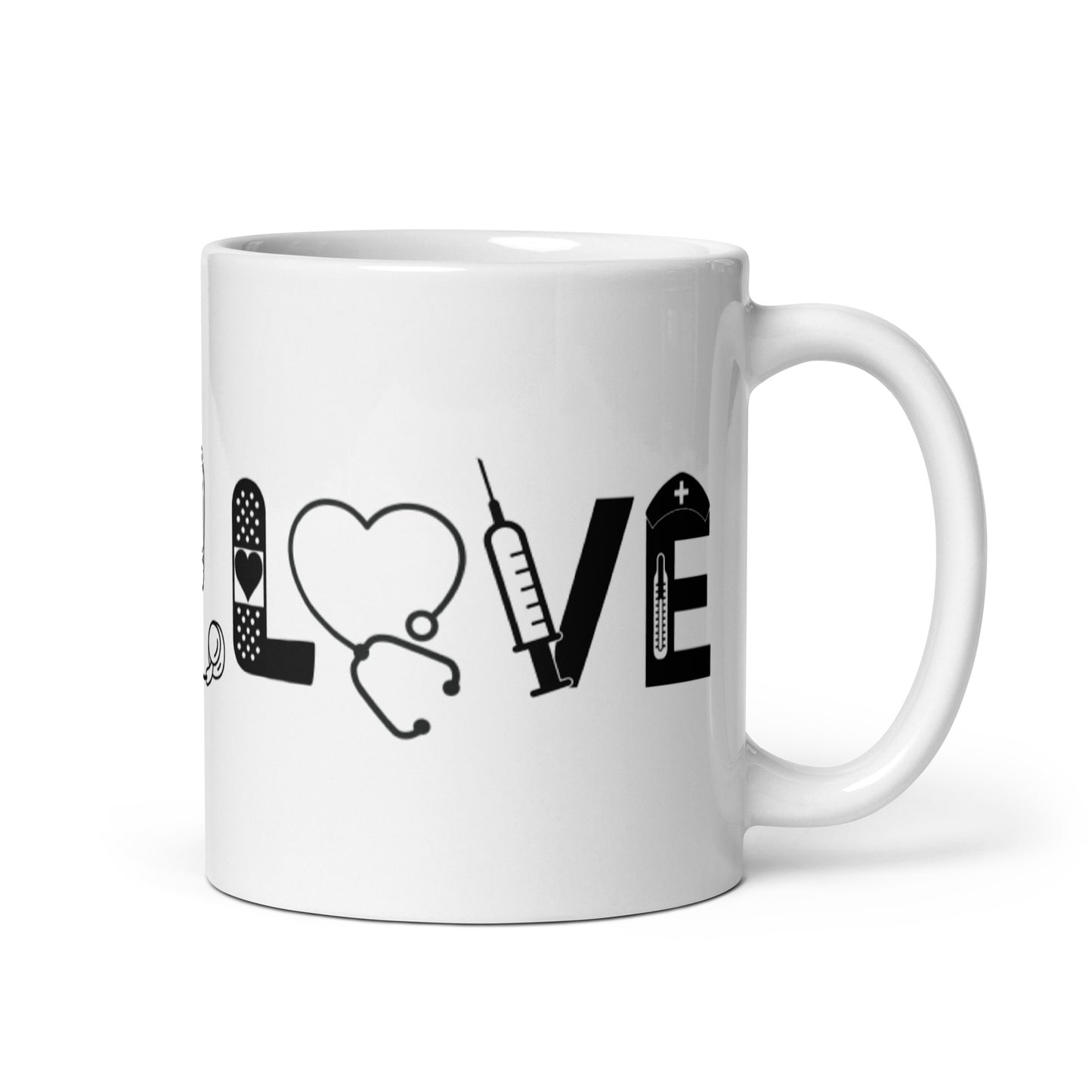 Love White glossy mug
