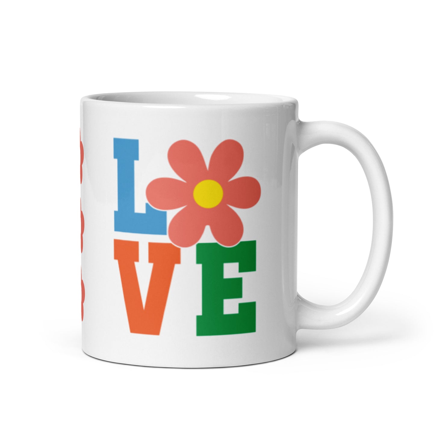 Love White glossy mug