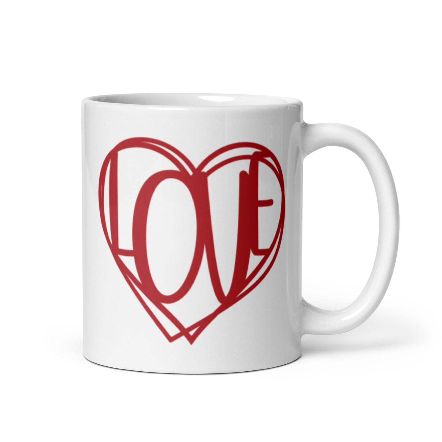 Love White glossy mug