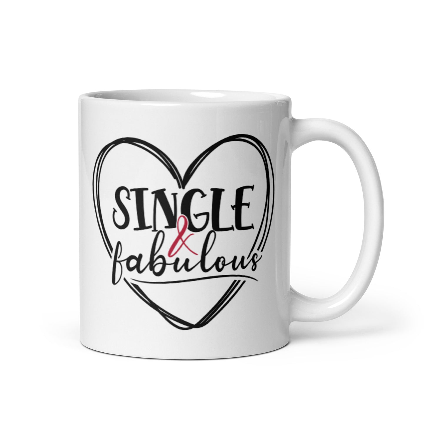 Single & Fabulous White glossy mug