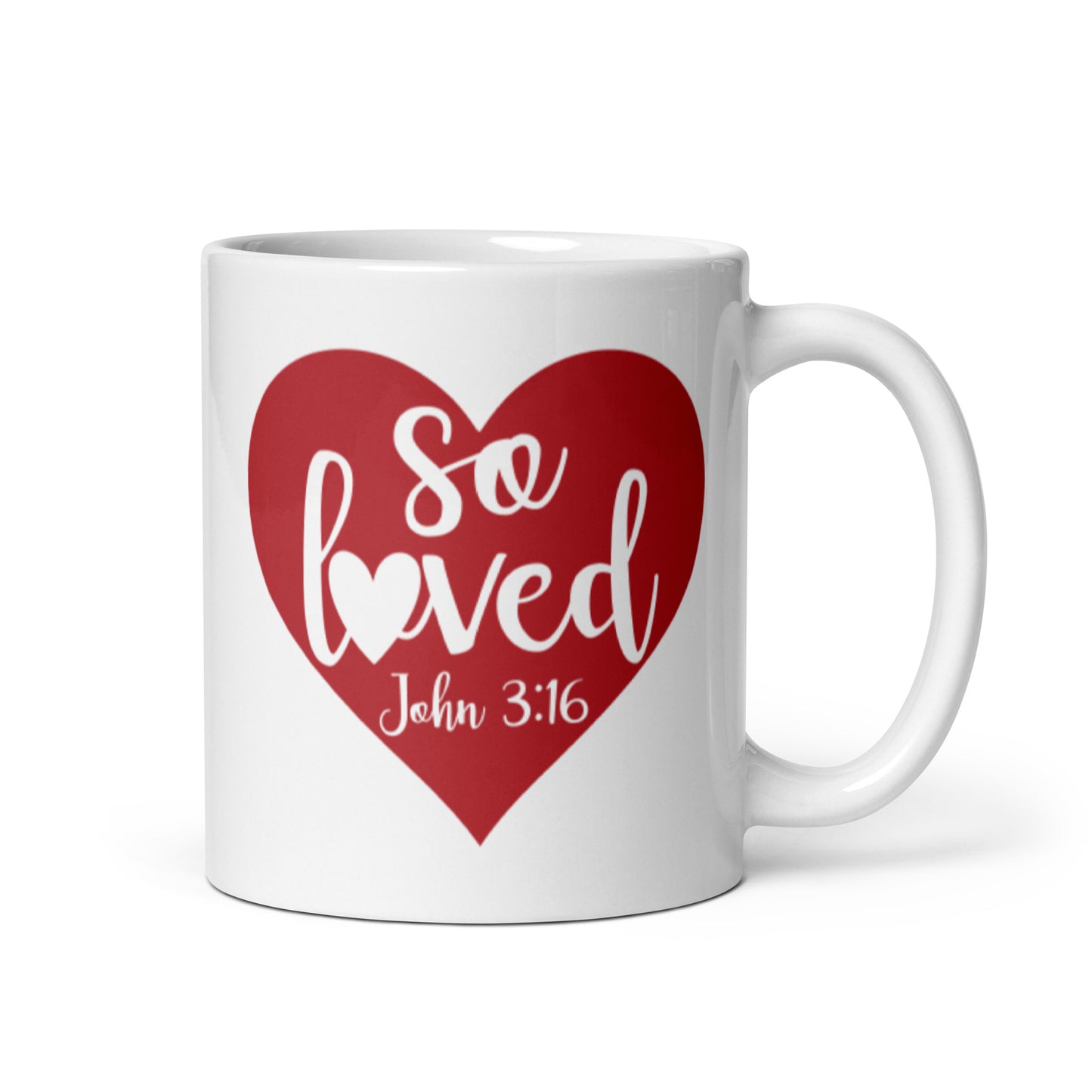 So Loved White glossy mug
