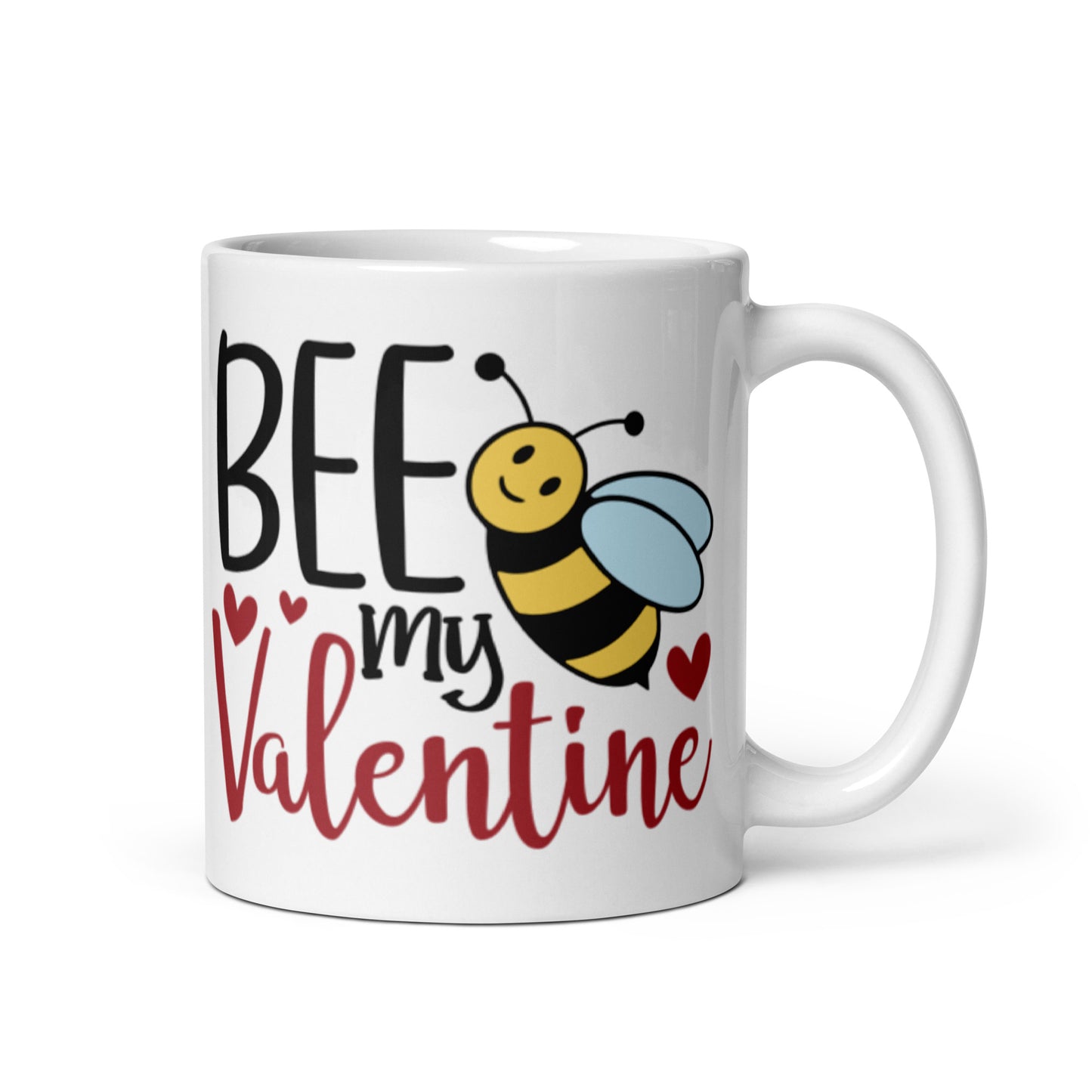 Bee My Valentine White glossy mug