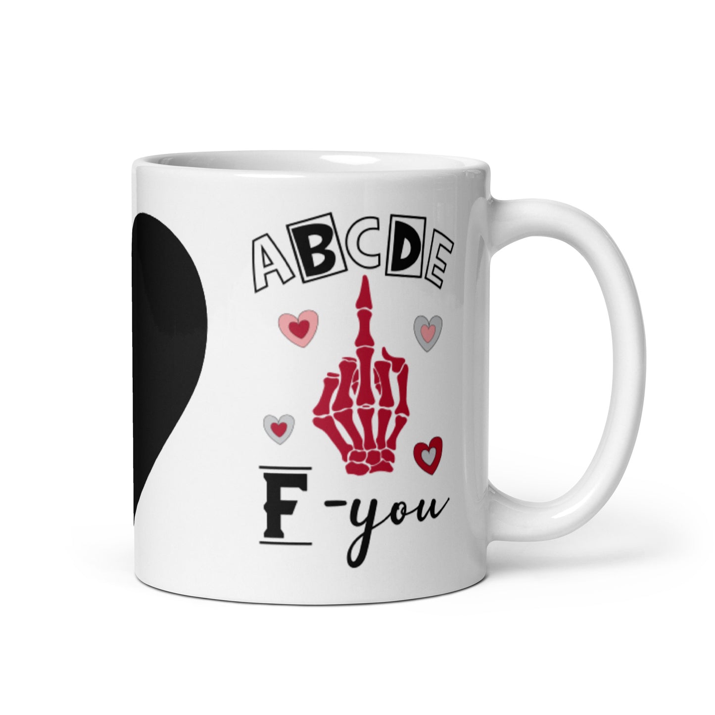 ABCDEF You White glossy mug