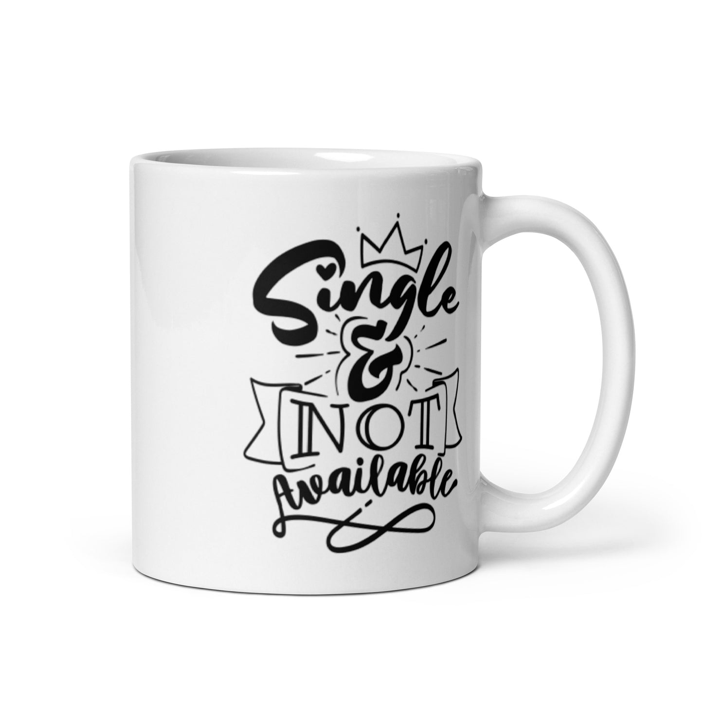 Singe & Not Available White glossy mug