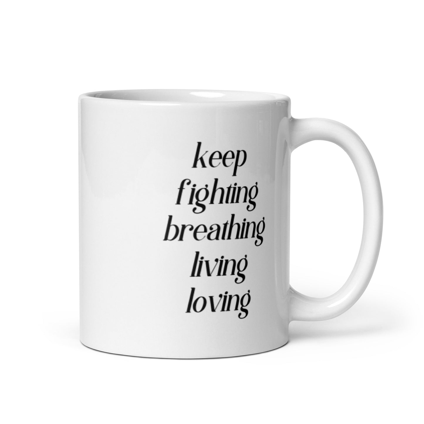 Keep On White glossy mug