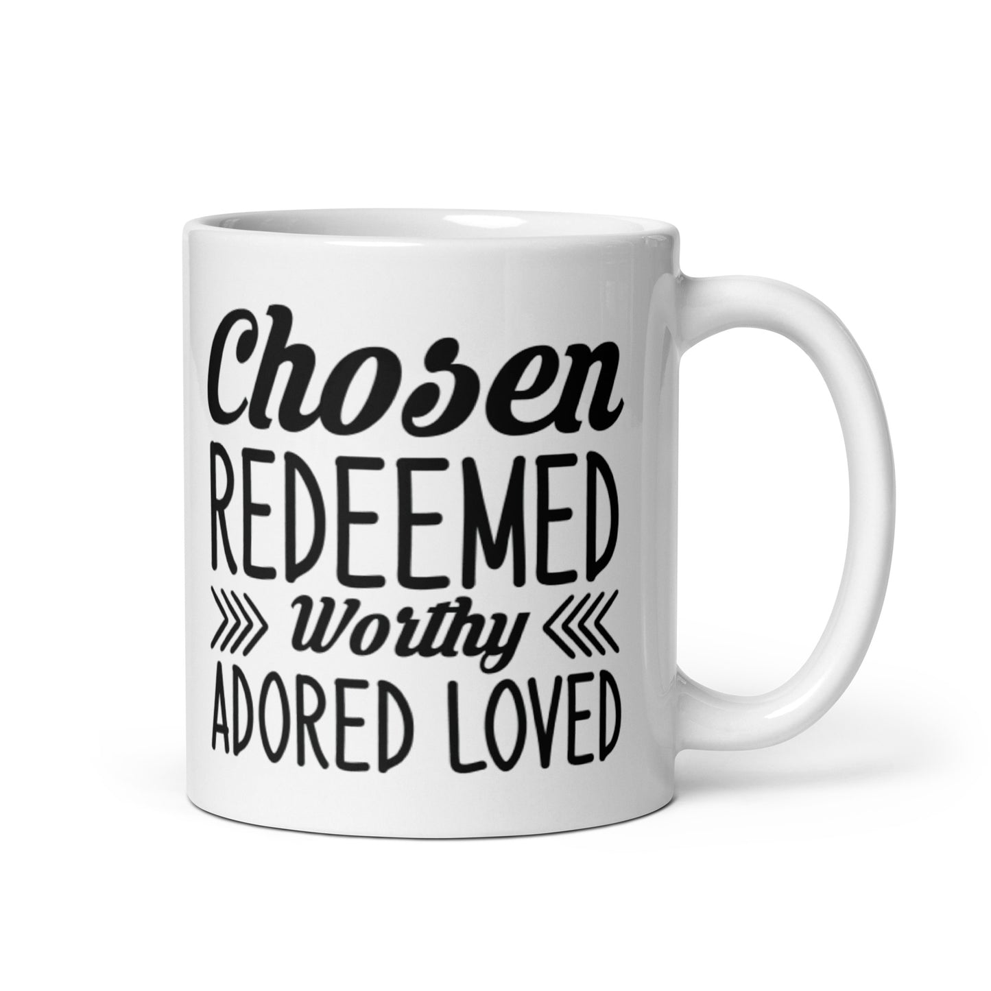 Chosen White glossy mug