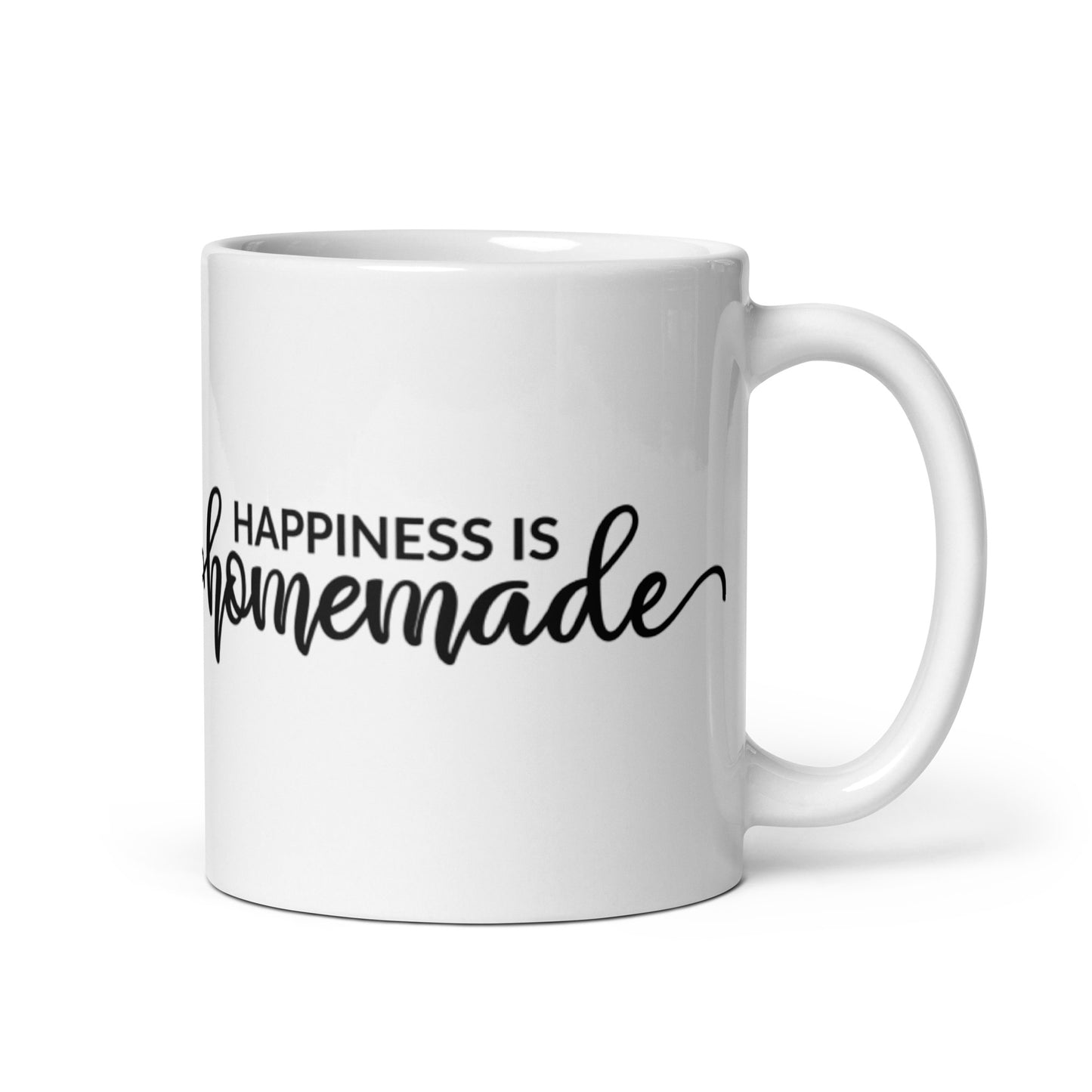 Happiness is Homemade White glossy mug