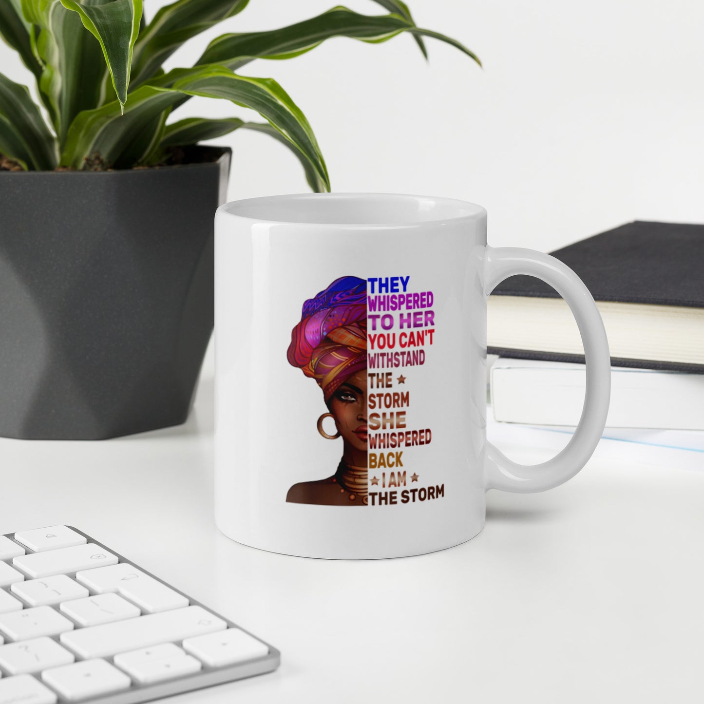 I Am The Storm White glossy mug