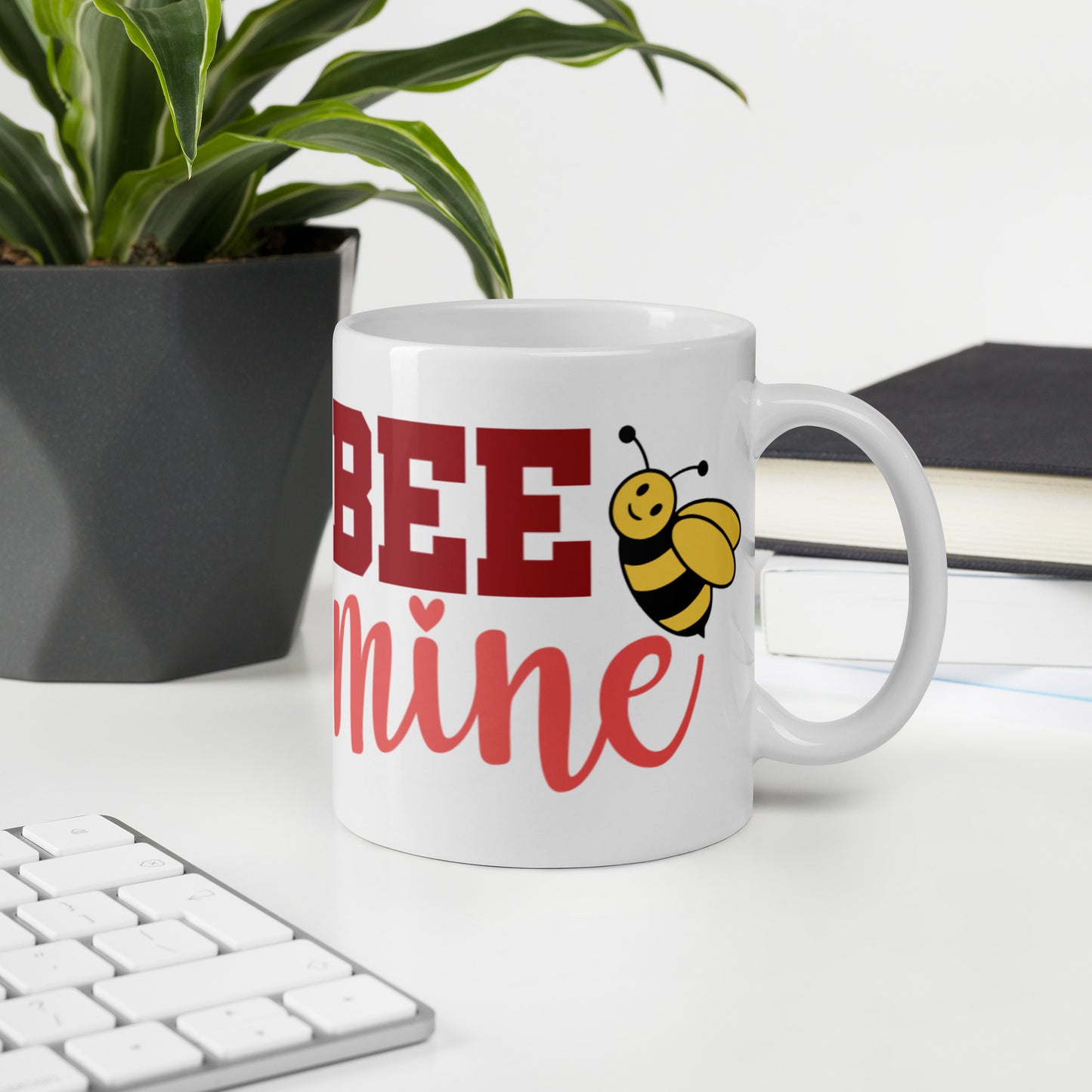 Bee Mine White glossy mug