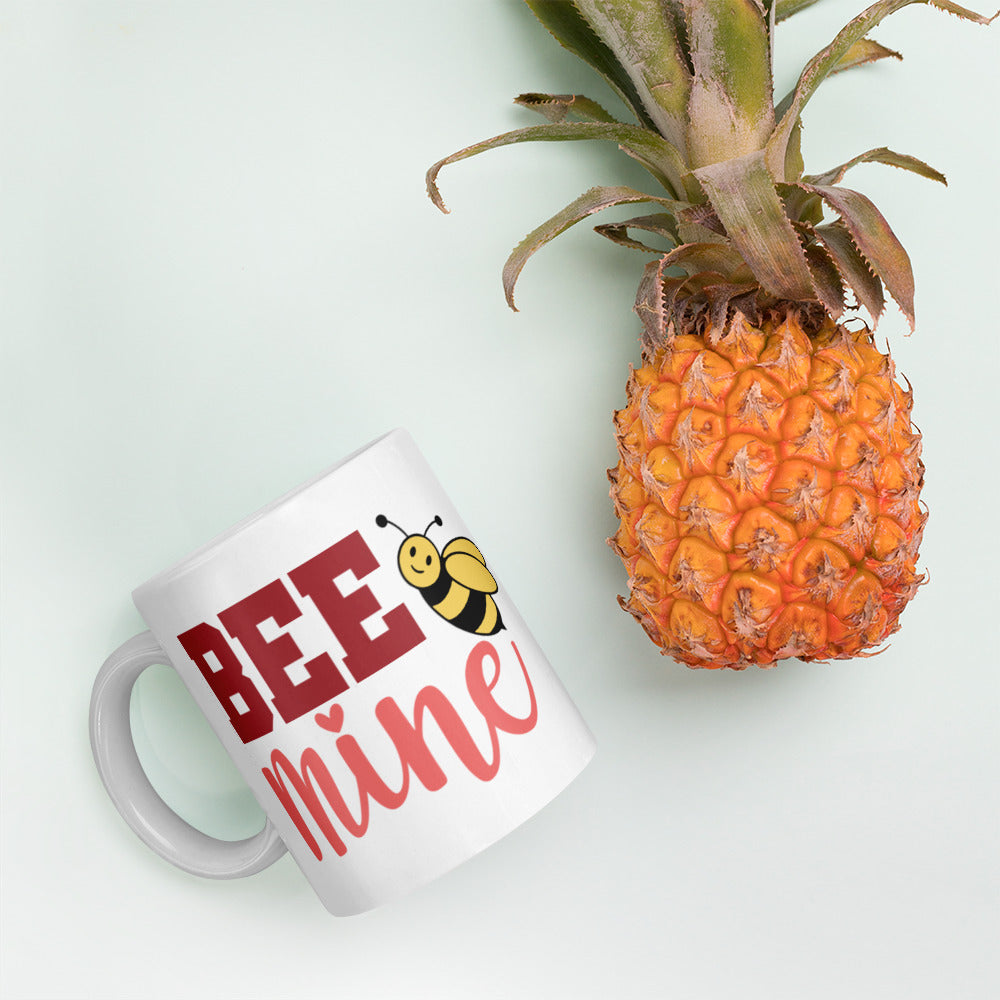 Bee Mine White glossy mug