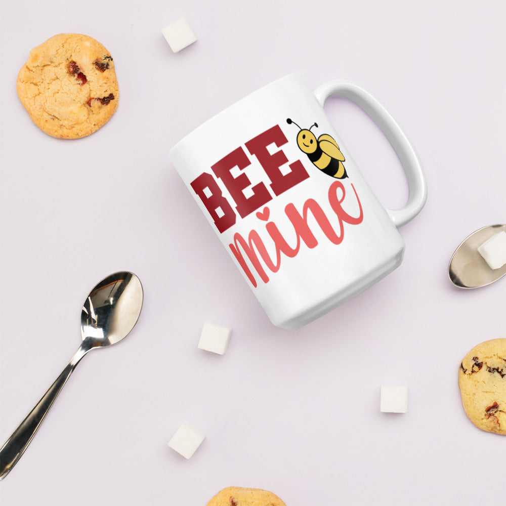 Bee Mine White glossy mug