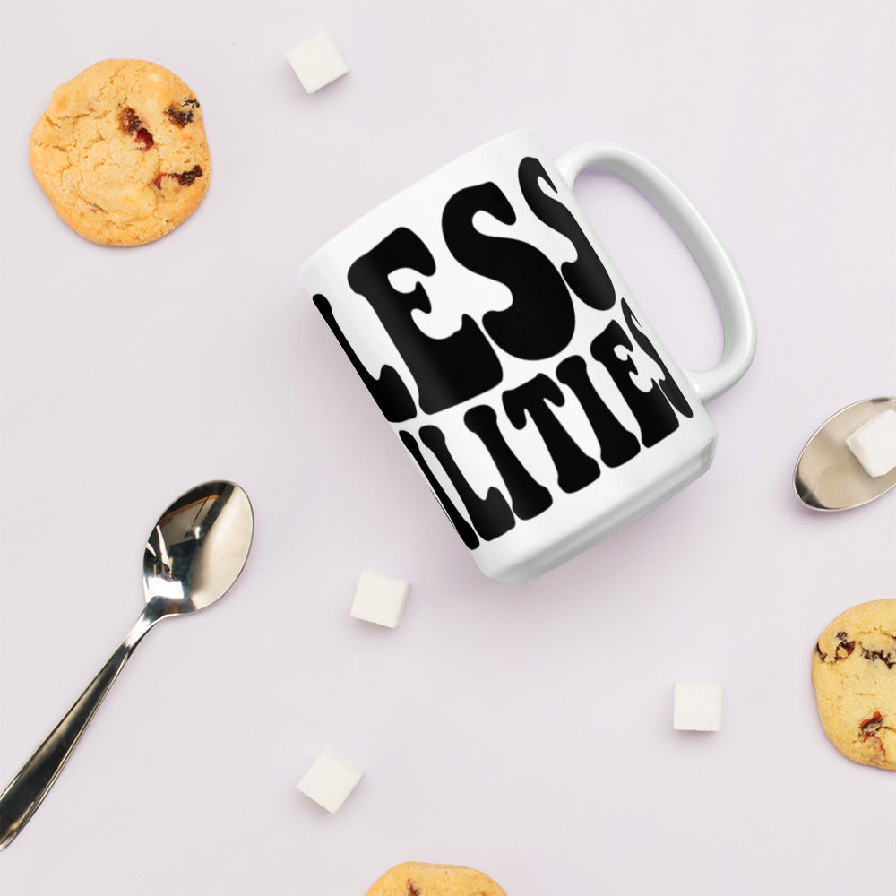 LIMITLESS POSSIBILITIES White glossy mug