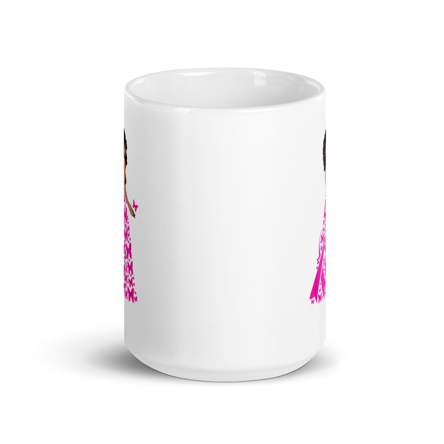 Breast Cancer Awareness White glossy mug
