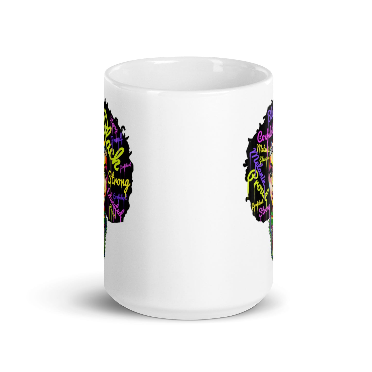 Black COnfident Strong White glossy mug