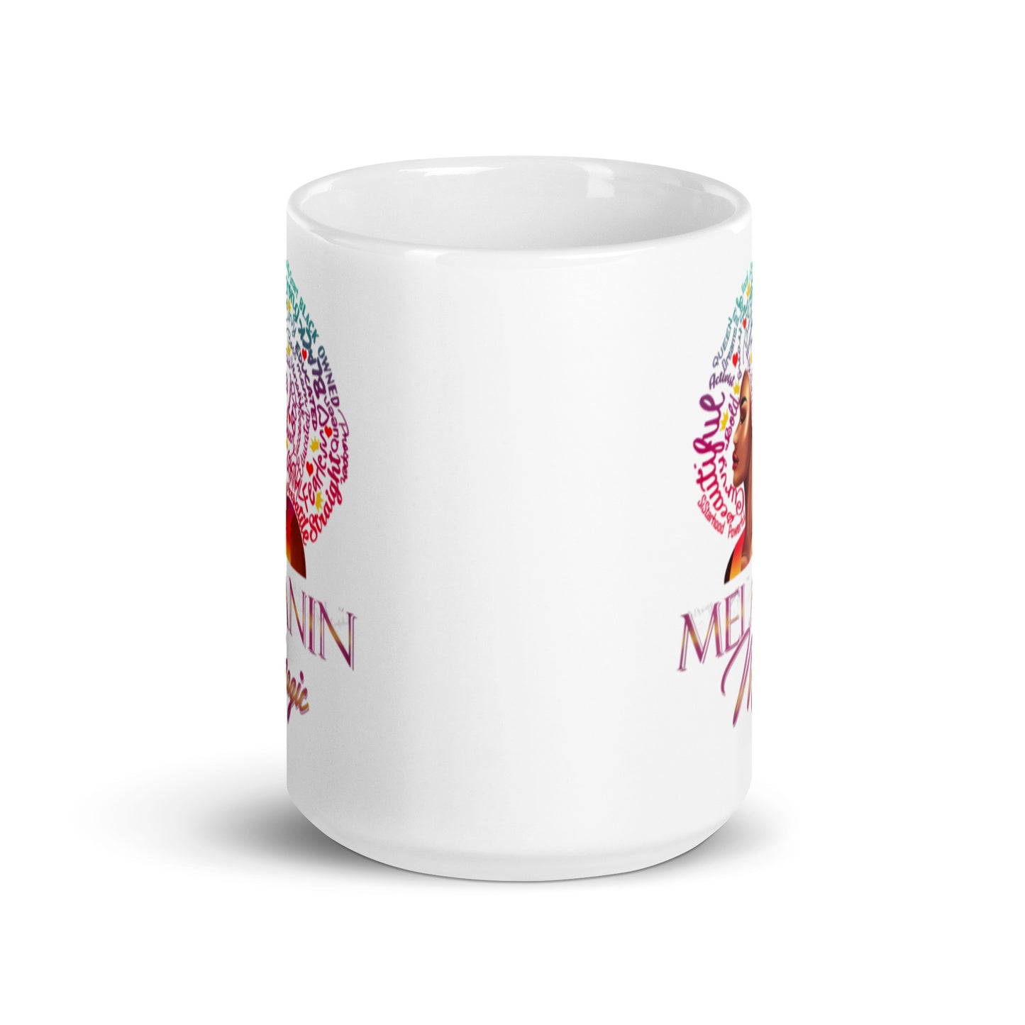 Melanin Magic White glossy mug