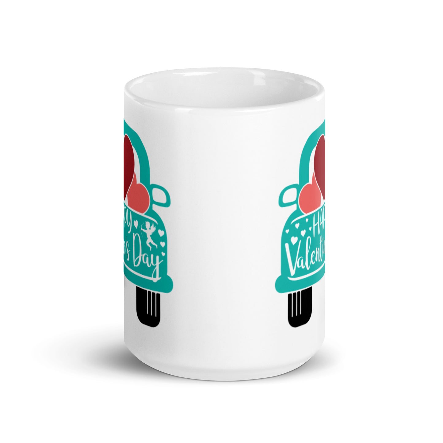 Happy Valentines Day White glossy mug