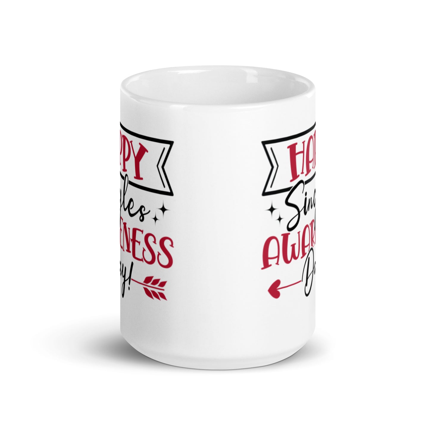 Happy Singles Awareness Day White glossy mug