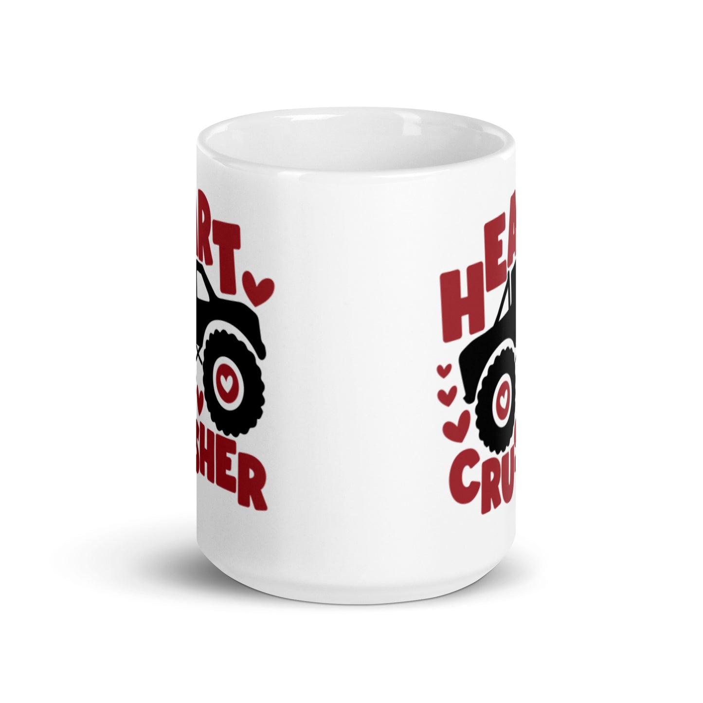Heart Crusher White glossy mug