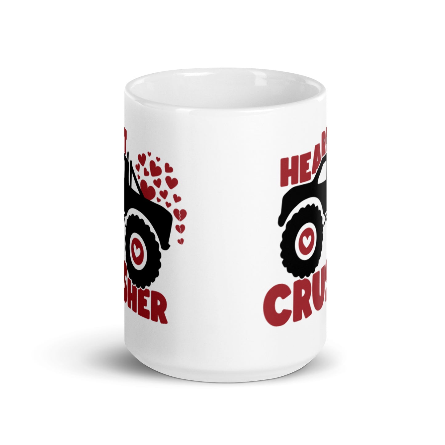 Heart Crusher White glossy mug