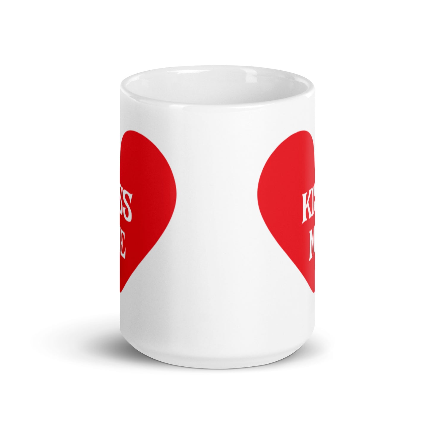 Kiss Me White glossy mug