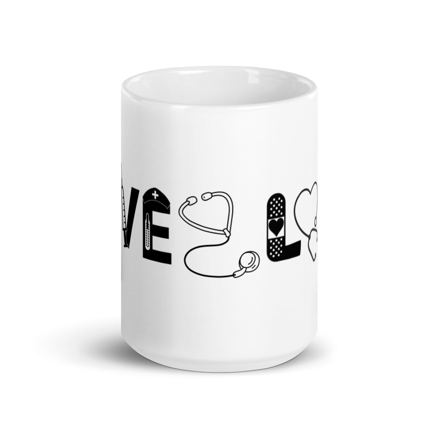 Love White glossy mug