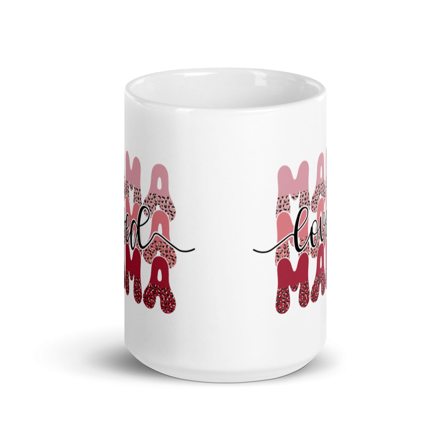Loved Mama White glossy mug