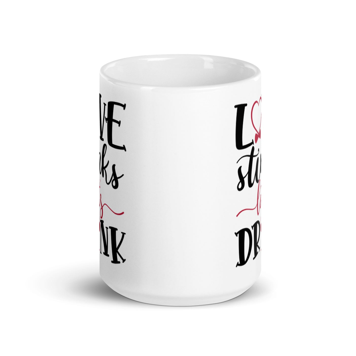 Love Stinks Let's Drink White glossy mug