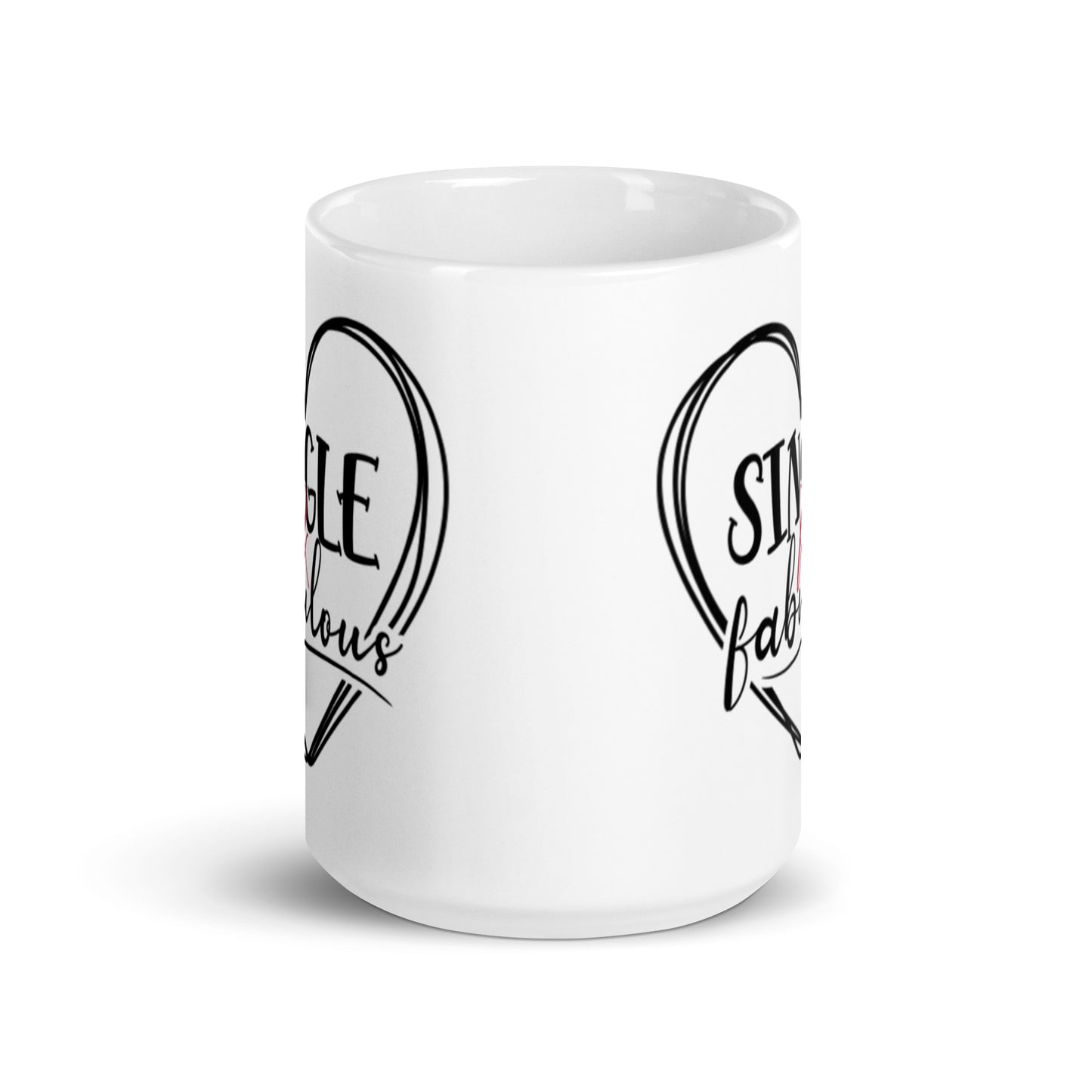 Single & Fabulous White glossy mug