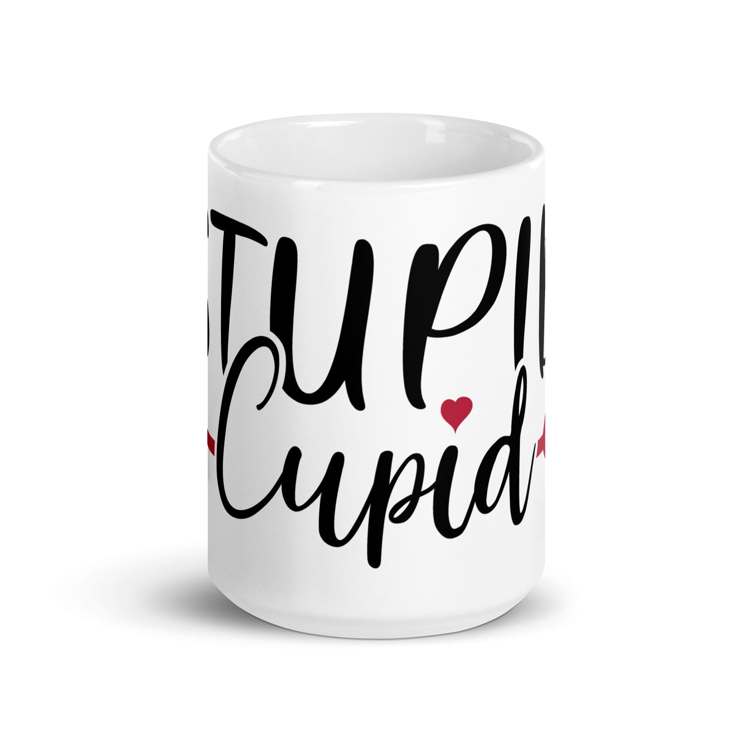 Stupid Cupid White glossy mug