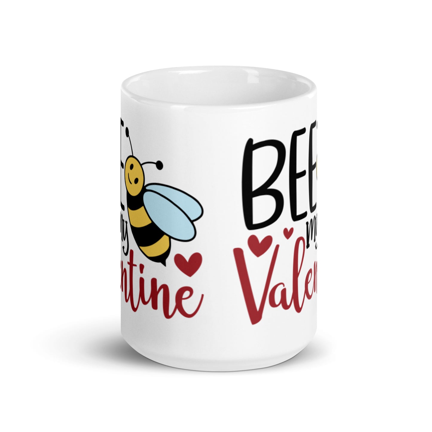 Bee My Valentine White glossy mug