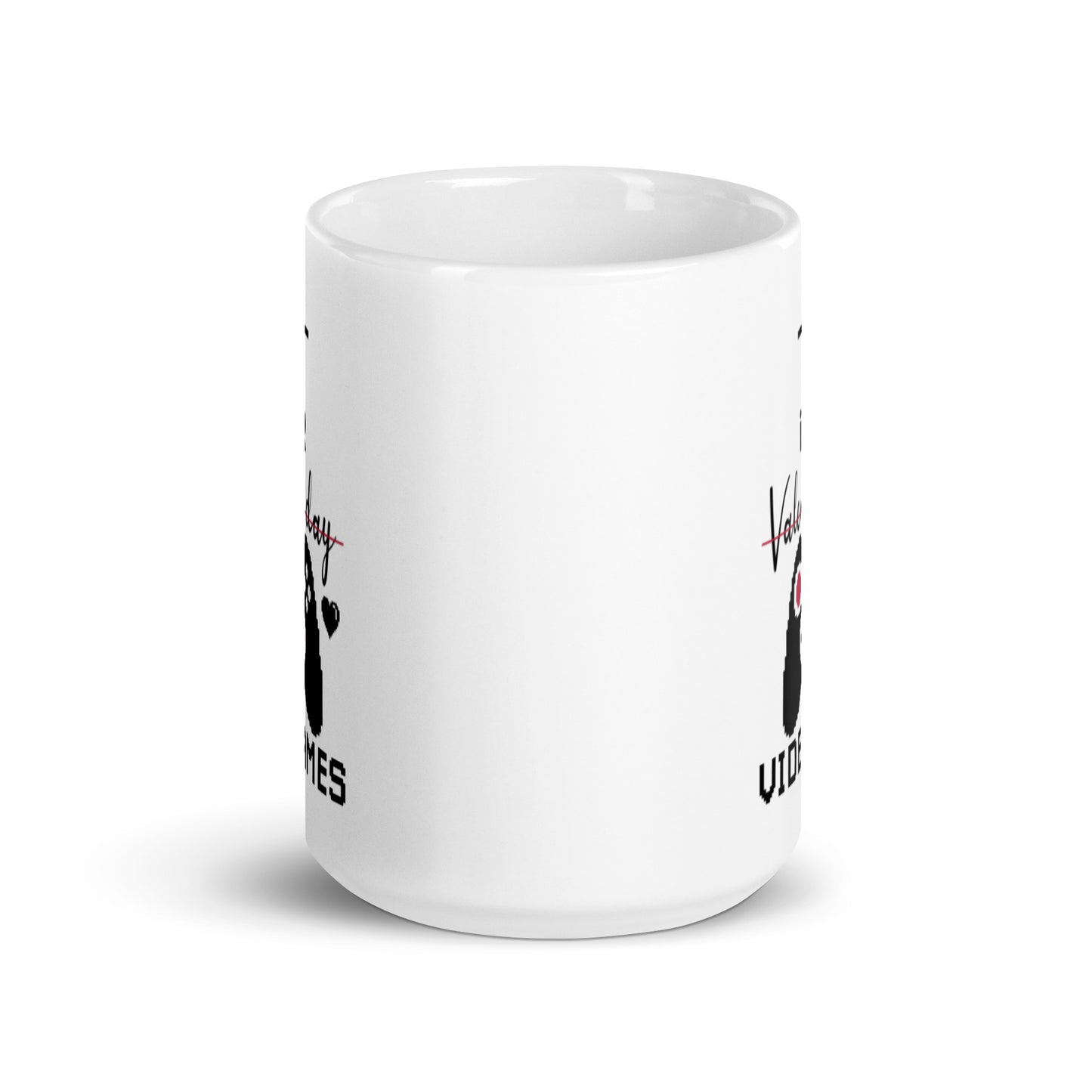 V is For Video Games White glossy mug