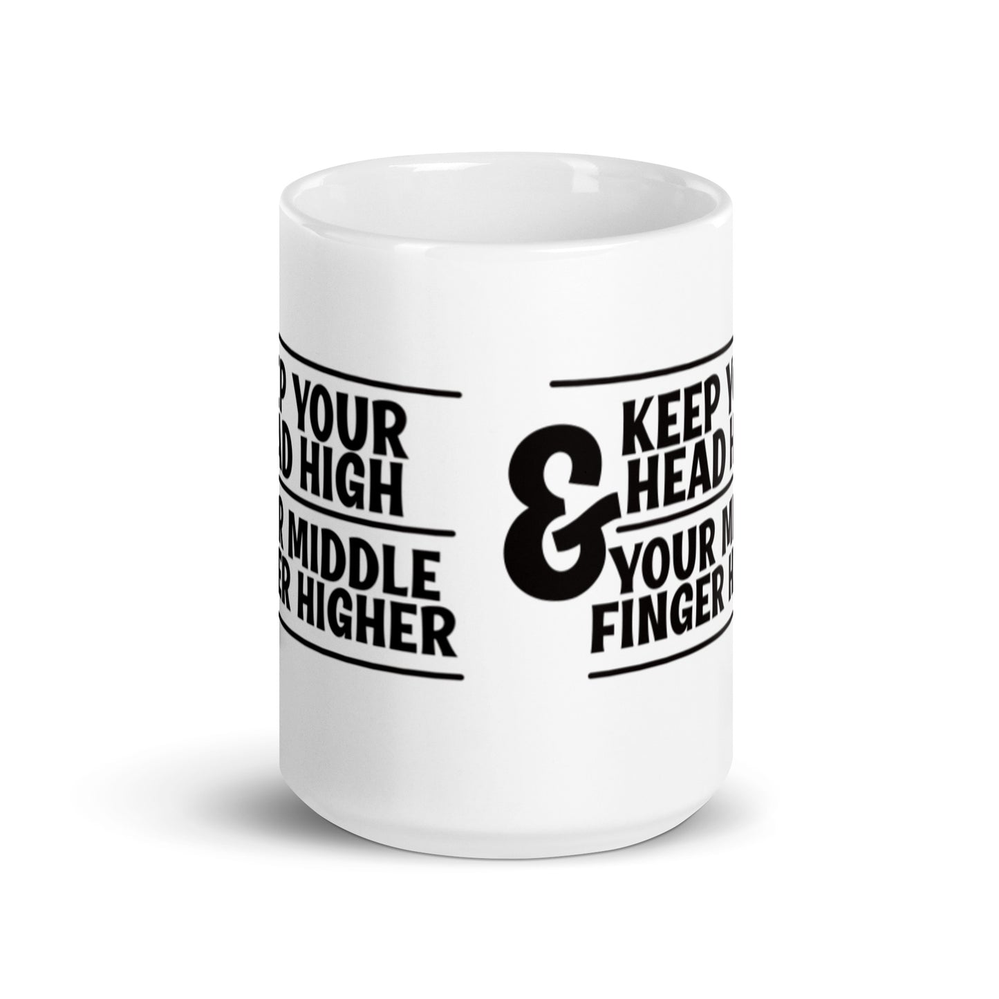 Keep Your Head High White glossy mug