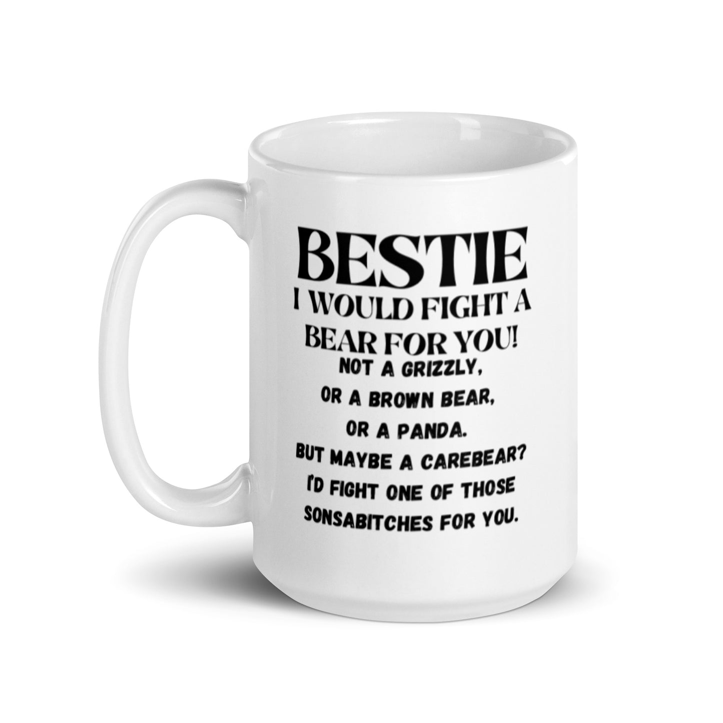 Bestie White glossy mug