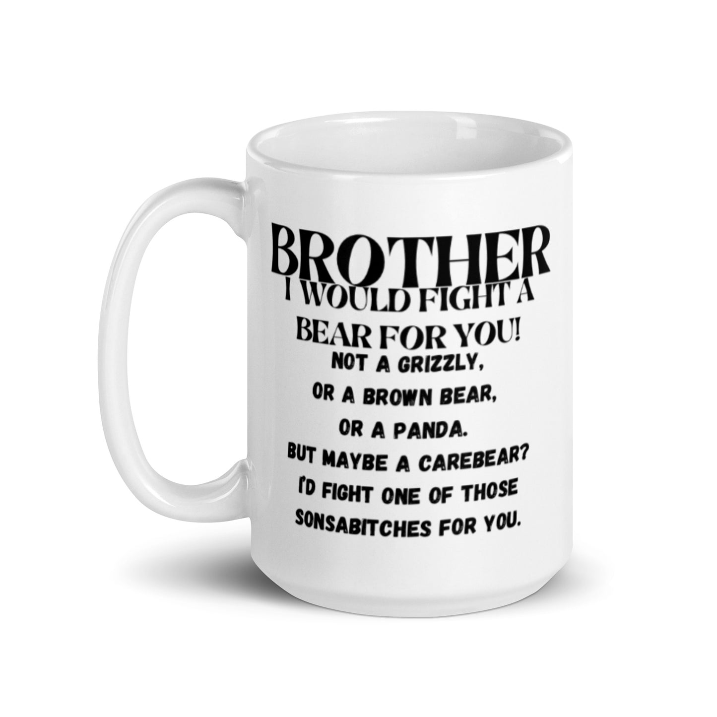 Brother White glossy mug