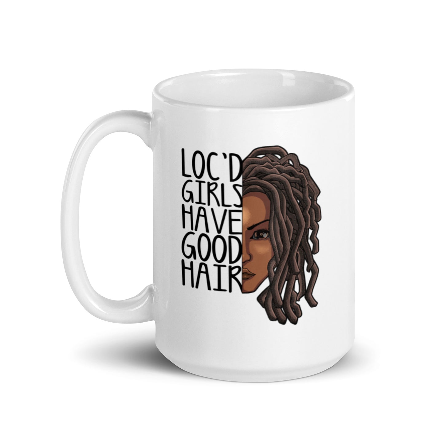 Loc'd Girls White glossy mug