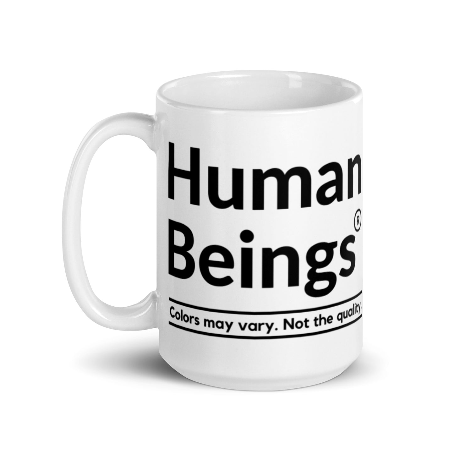 Human Beings White glossy mug