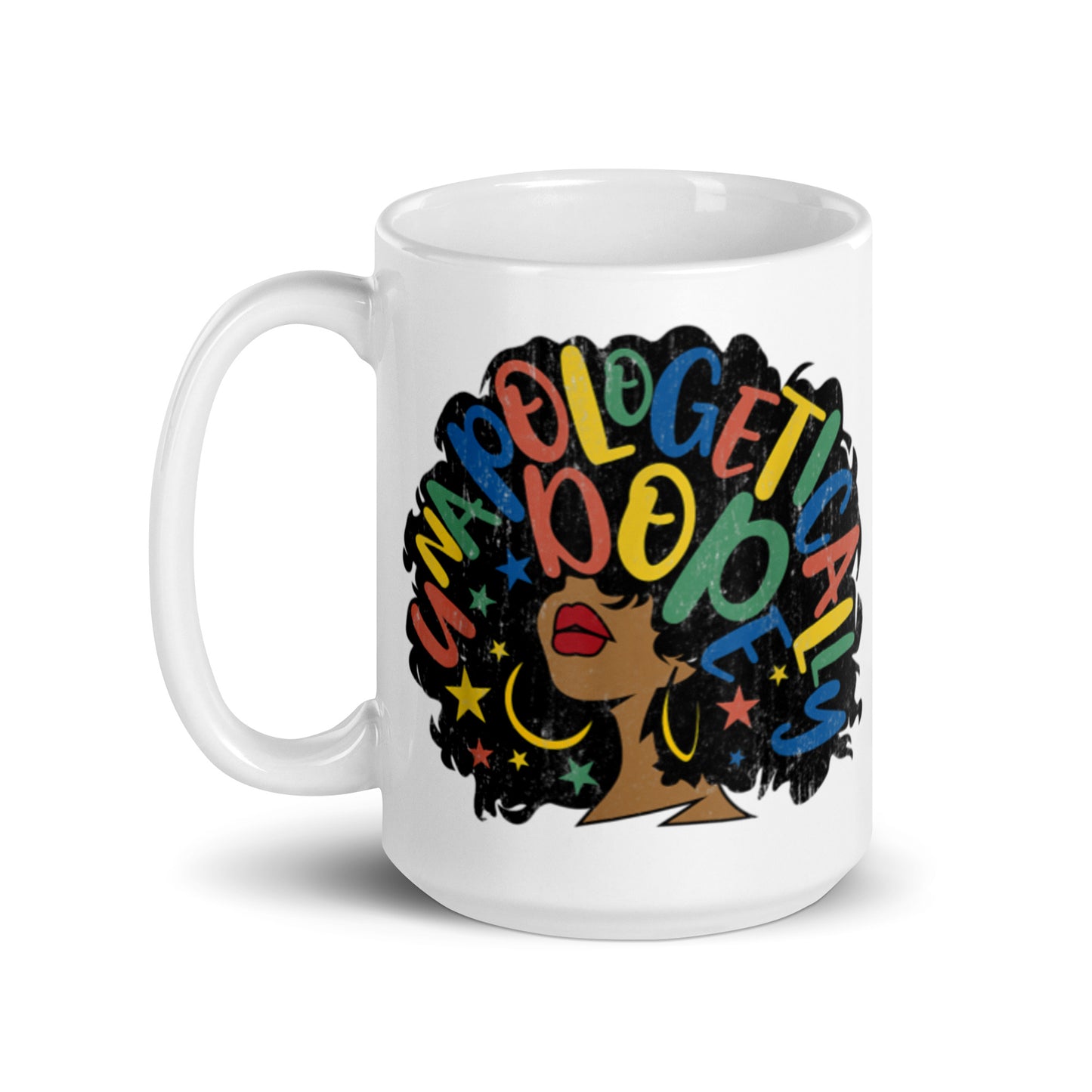 Unopologetically Dope White glossy mug